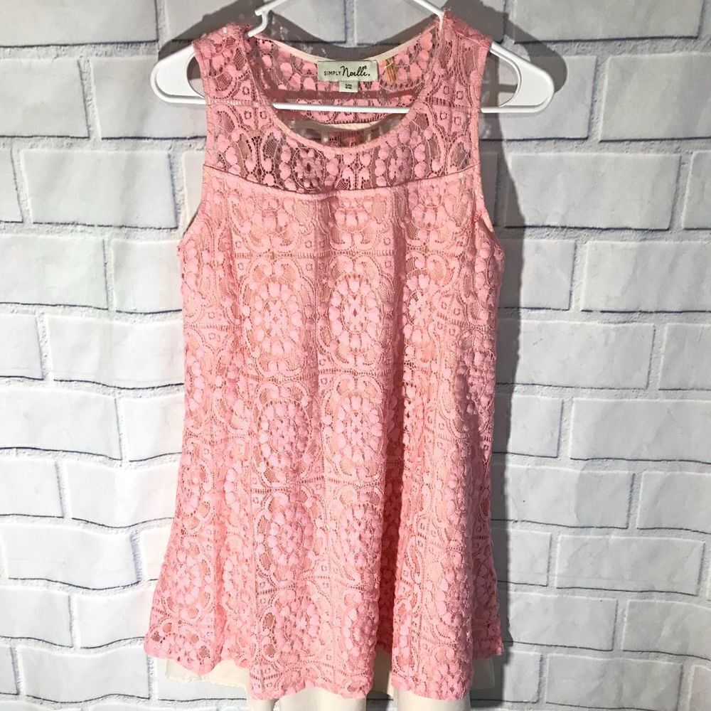 Simply Noelle pink lace dress Lined size Small Sleeveless